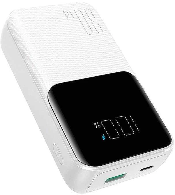Mini power bank su integruotu kabeliss Joyroom JR-PBC06 30W 10000mAh – baltos spalvos