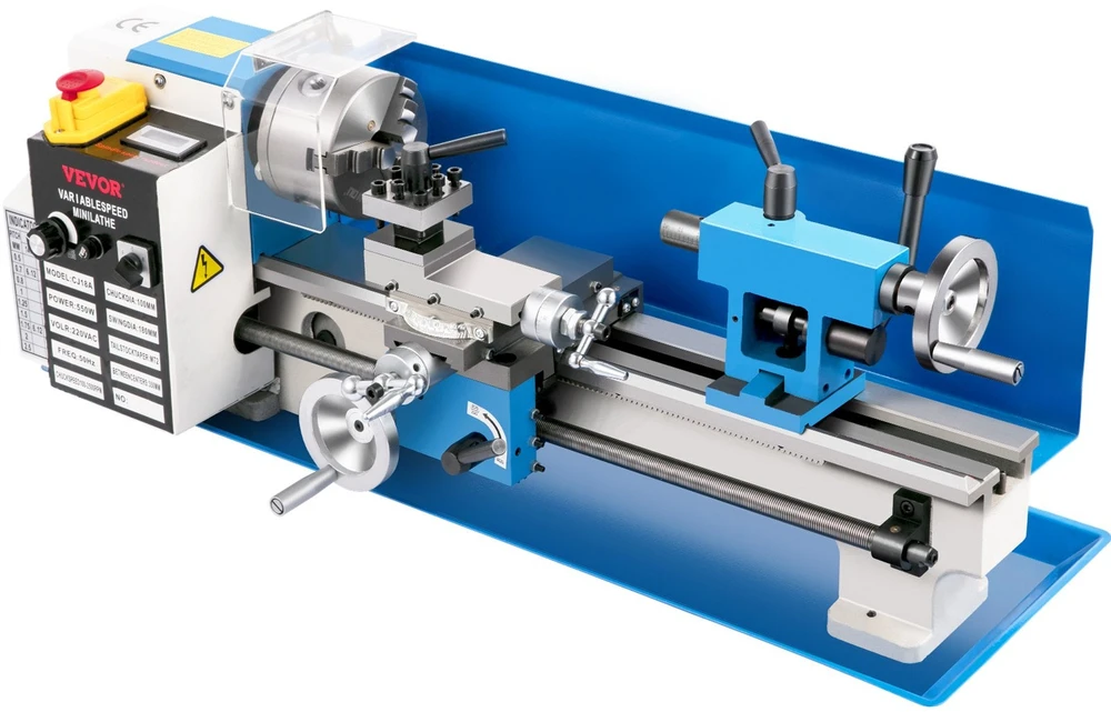 VEVOR Mini metalo tekinimo staklės, 550W kintamas greitis