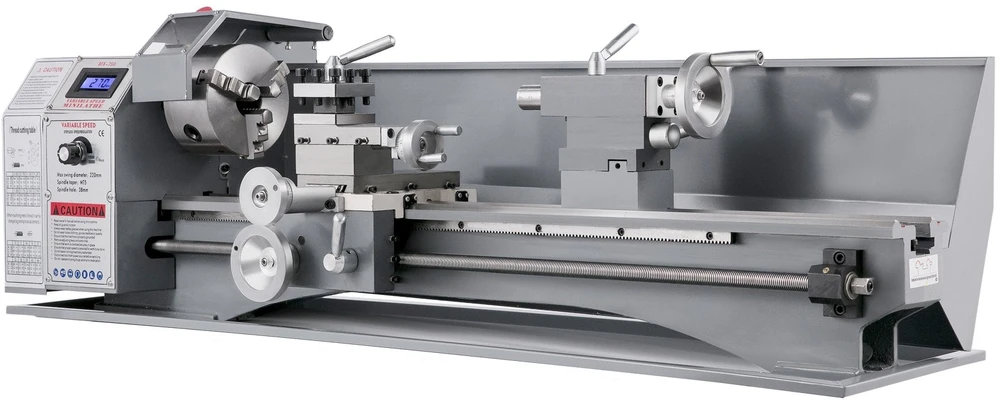 VEVOR 1100W mini metalo tekinimo staklės 220x750 mm