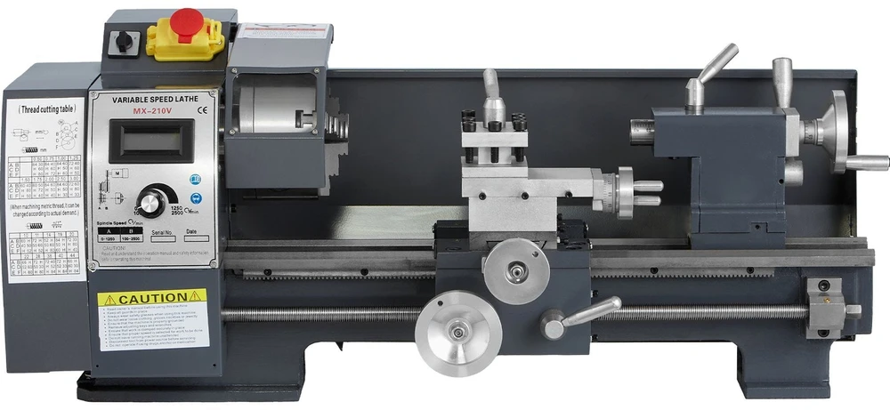 VEVOR 750W mini metalo tekinimo staklės su priedų dėže