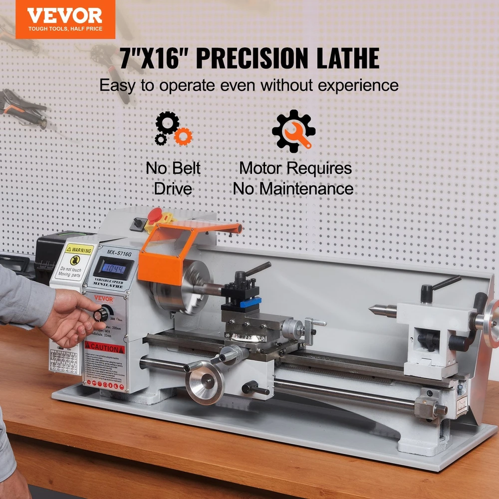 VEVOR mini metalo tekinimo staklės 7 x 16 col.