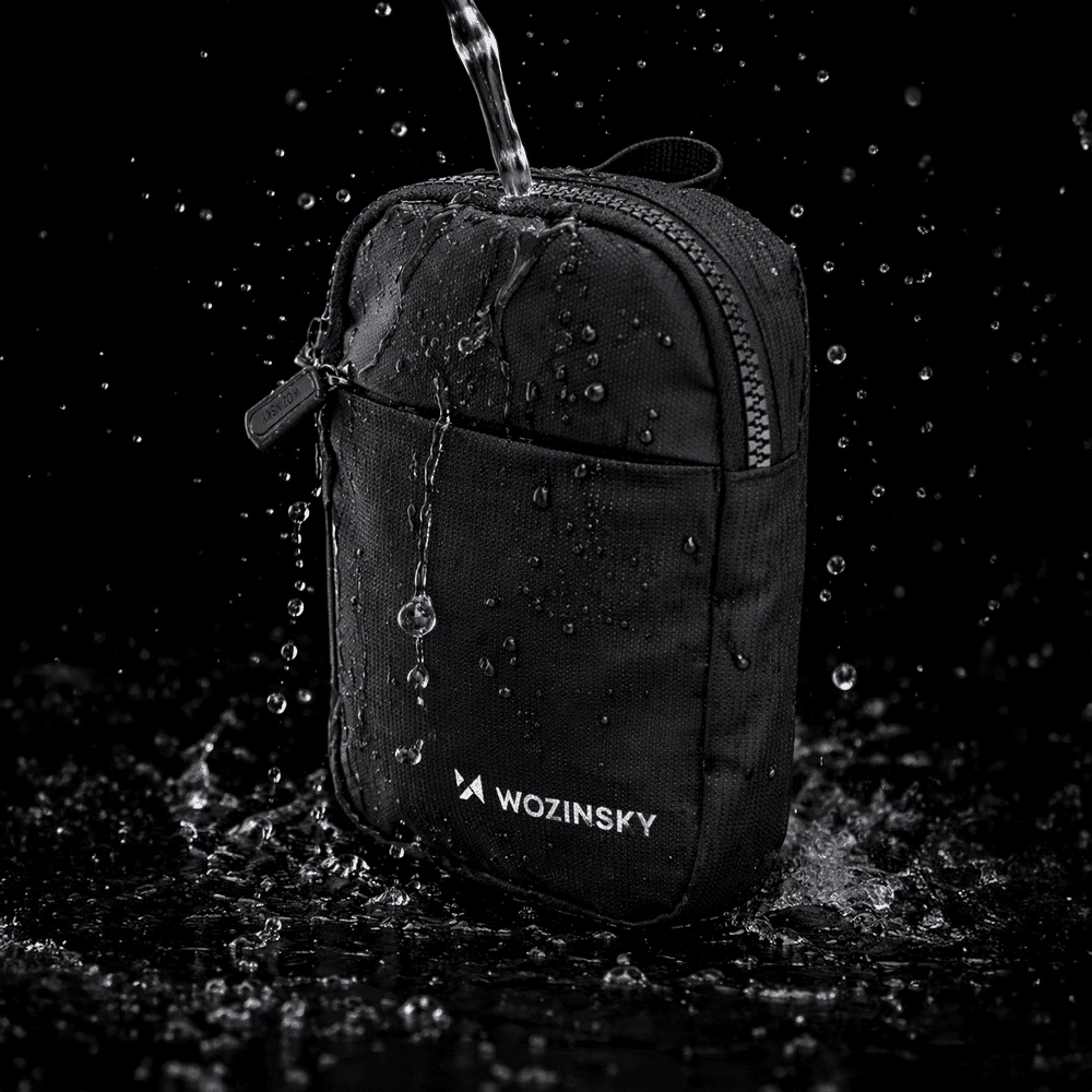 Wozinsky WMS-W1 Unisex Mini Shoulder Bag Atsparus vandeniui Dual-Compartment for Phone - Juodas