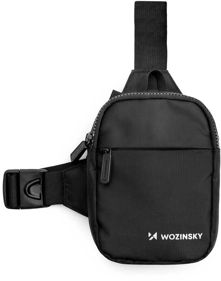 Wozinsky WMS-W1 Unisex Mini Shoulder Bag Atsparus vandeniui Dual-Compartment for Phone - Juodas