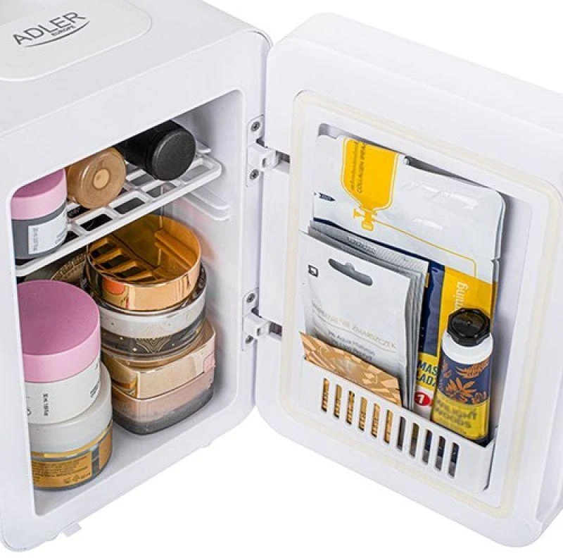 Adler | Mini šaldytuvas with mirror | AD 8085 | Free standing | Larder | Height 27 cm | Šaldytuvas net capacity 4 L | Baltas