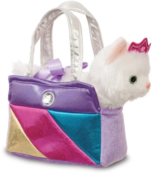 AURORA FANCY PALS Pliušinis žaislas - kačiukas spalvotame krepšyje, 20 cm
