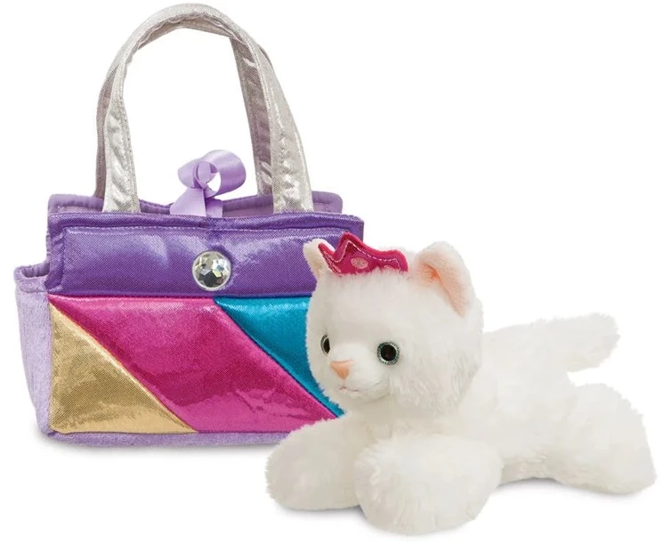 AURORA FANCY PALS Pliušinis žaislas - kačiukas spalvotame krepšyje, 20 cm