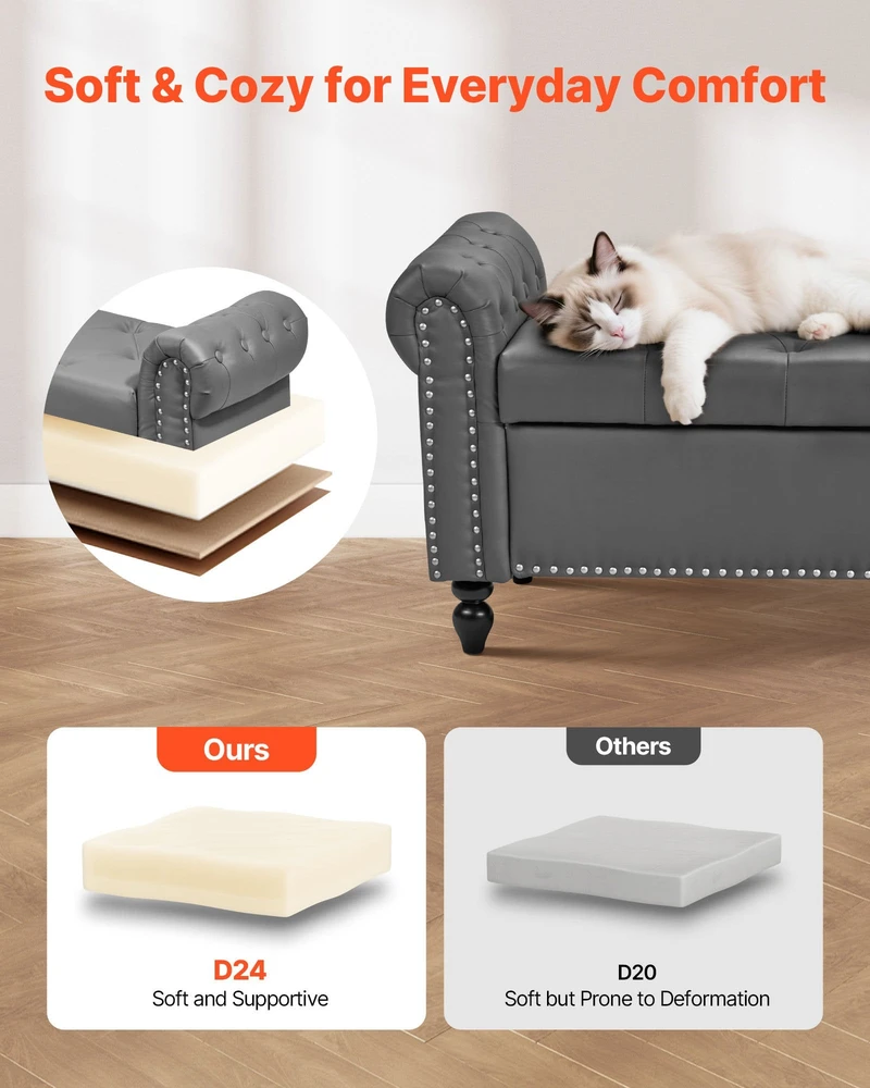 VEVOR Odinė sofa-sandėliavimo suolelis miegamiesiems
