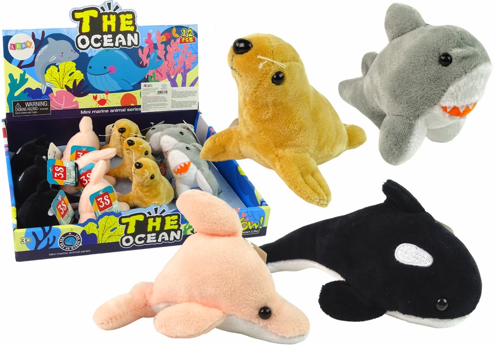 Maži pliušiniai jūros gyvūnai Lean Toys, 4 modeliai
