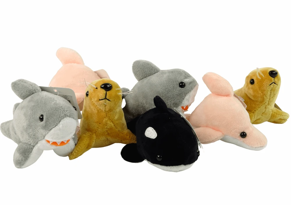 Maži pliušiniai jūros gyvūnai Lean Toys, 4 modeliai