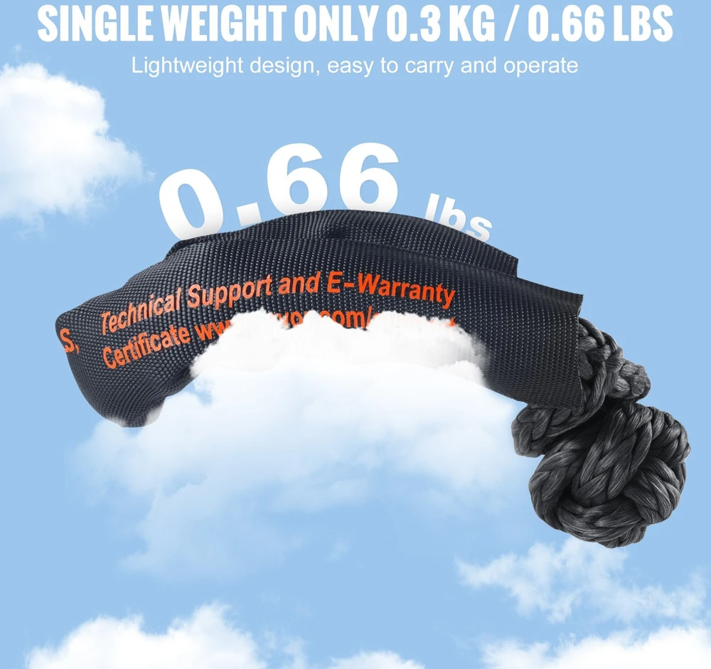 VEVOR Sintetinis atkūrimo lynas 2 vnt 12.7 mm x 22 cm 20 T
