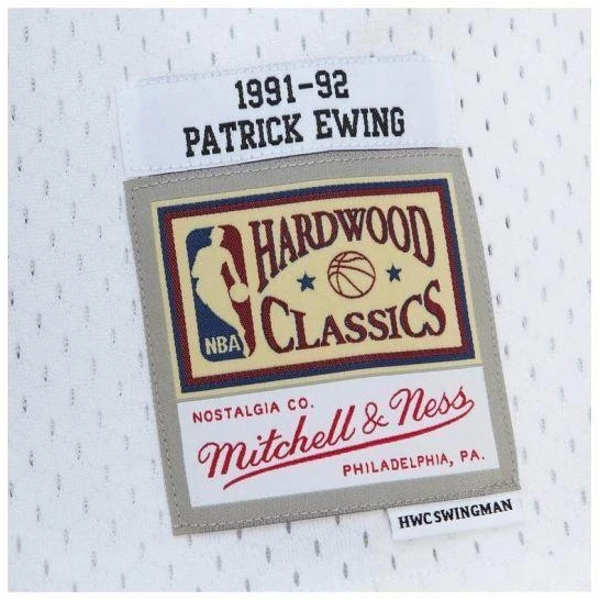 Mitchell & Ness NBA Kreidinio Cemento Swingman Džersis Knicks 1991 Patrick Ewing M TFSM5934-NYK91PEWWHIT