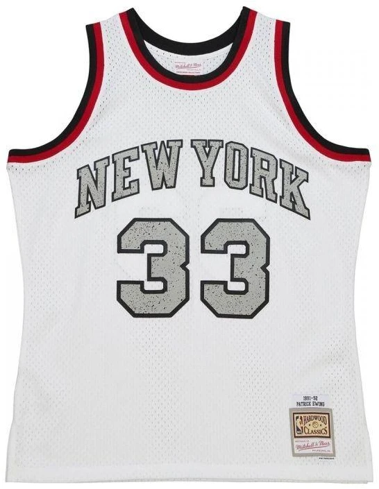 Mitchell & Ness NBA Kreidinio Cemento Swingman Džersis Knicks 1991 Patrick Ewing M TFSM5934-NYK91PEWWHIT