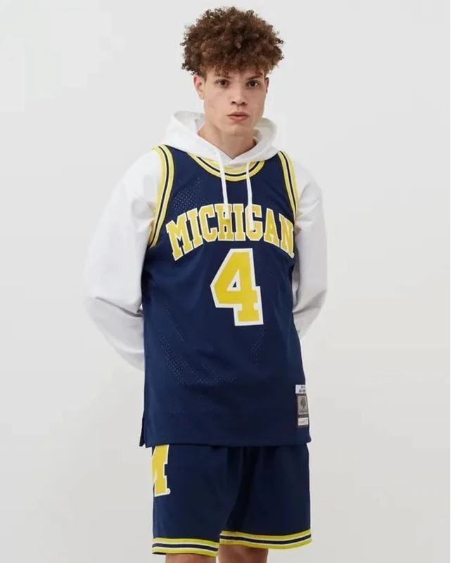 Mitchell & Ness NCAA Swingman Road Džersis Mičiganas 1991 Chris Webber SMJY4437-UMI91CWEASBL