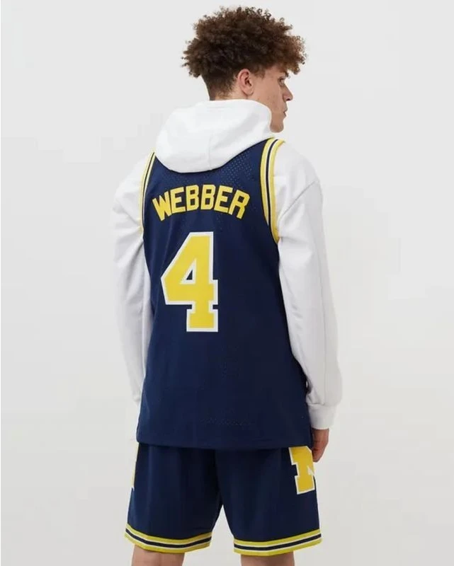 Mitchell & Ness NCAA Swingman Road Džersis Mičiganas 1991 Chris Webber SMJY4437-UMI91CWEASBL