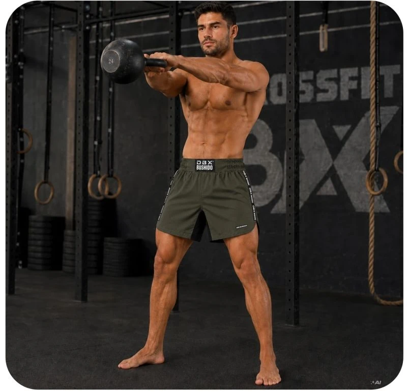 MMA treniruočių šortai DBX Bushido, chaki