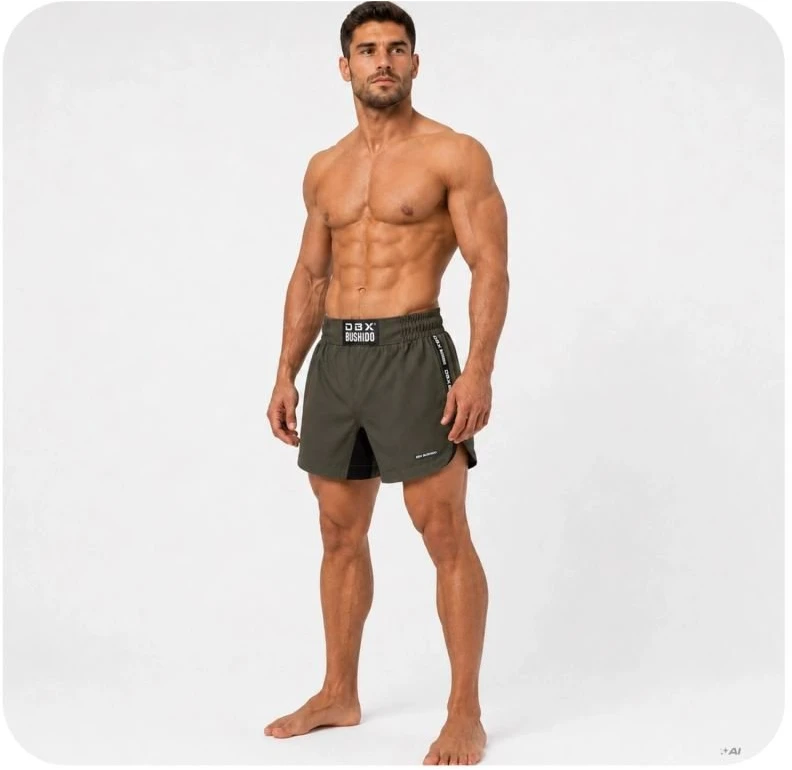 MMA treniruočių šortai DBX Bushido, chaki