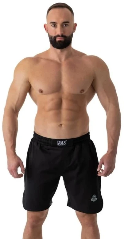 MMA treniruočių šortai su elastingu įsiuvu DBX Bushido, juodi