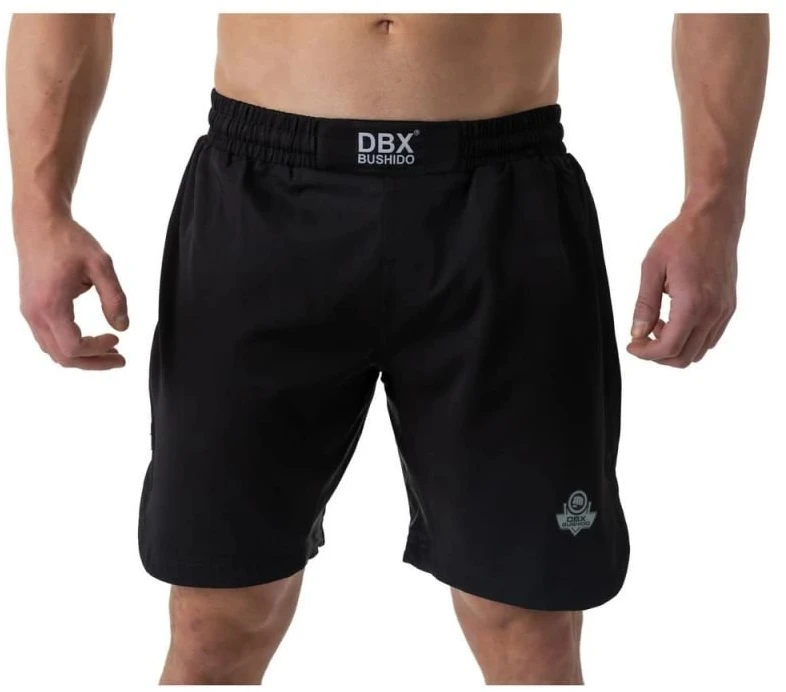 MMA treniruočių šortai su elastingu įsiuvu DBX Bushido, juodi