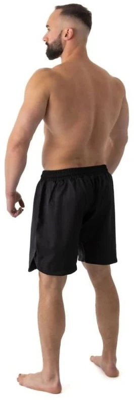 MMA treniruočių šortai su elastingu įsiuvu DBX Bushido, juodi