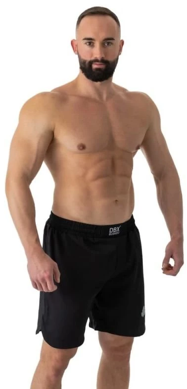 MMA treniruočių šortai su elastingu įsiuvu DBX Bushido, juodi