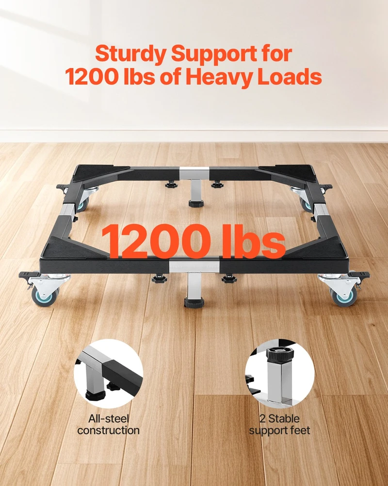 VEVOR Reguliuojama šaldytuvo vežimėlio bazė 544 kg