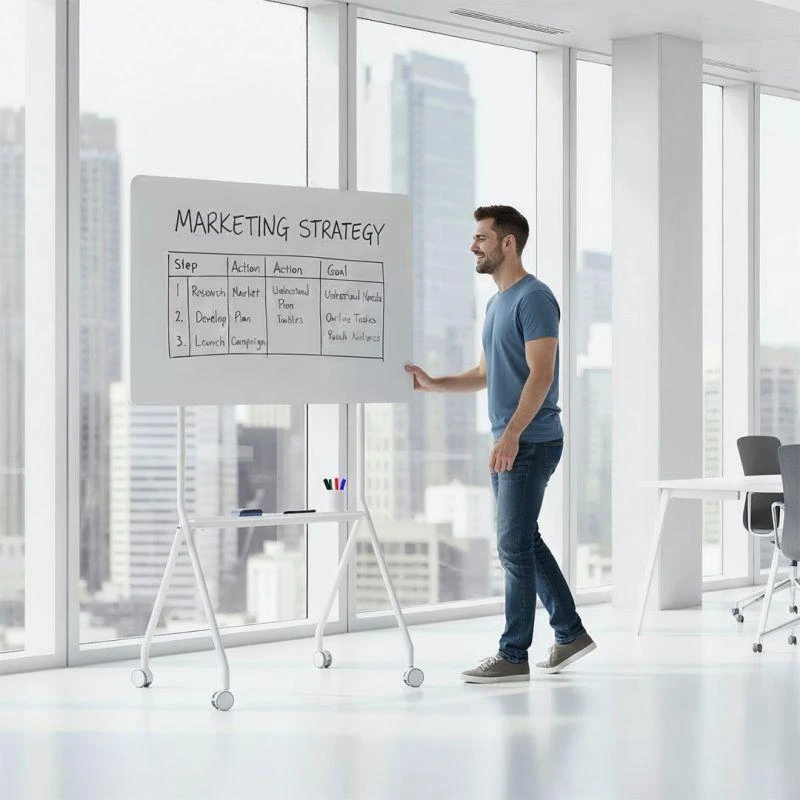 Mobili sausai valoma lenta „Ergo Office“, horizontali, balta, vienpusė, su lentyna, lentos matmenys 1190 x 790 mm, ER-306