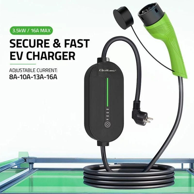 Qoltec 2w1 Typ2 | 3,5 kW | 230 V | LED | 5 m