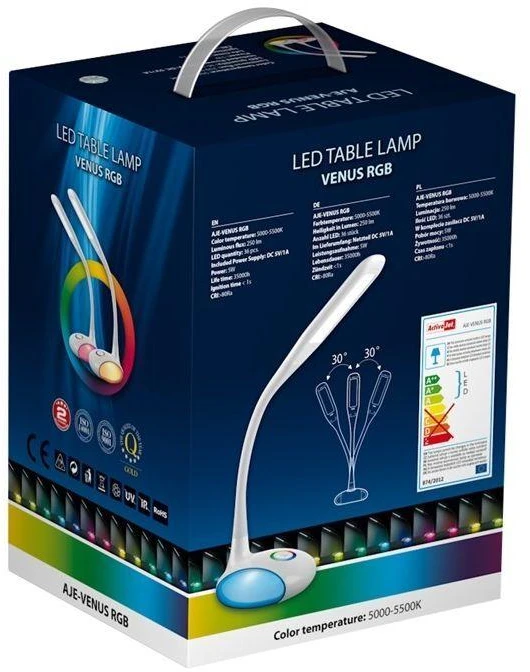 Šviesus stalinis LED „Activejet“ (RGB – daugiaspalvis)