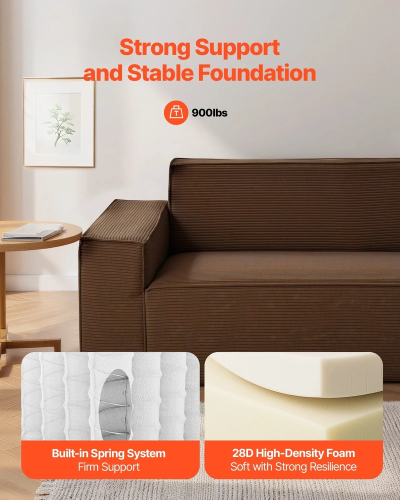 VEVOR 2110 mm moderni sofa be surinkimo