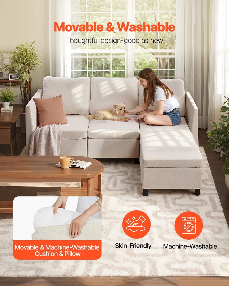 VEVOR Modulinė sofa lova su paslėpta saugykla