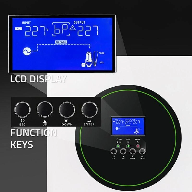 Modulinis hibridinis saulės inverteris Qoltec 53861 Off-Grid 6200w 120a 48v