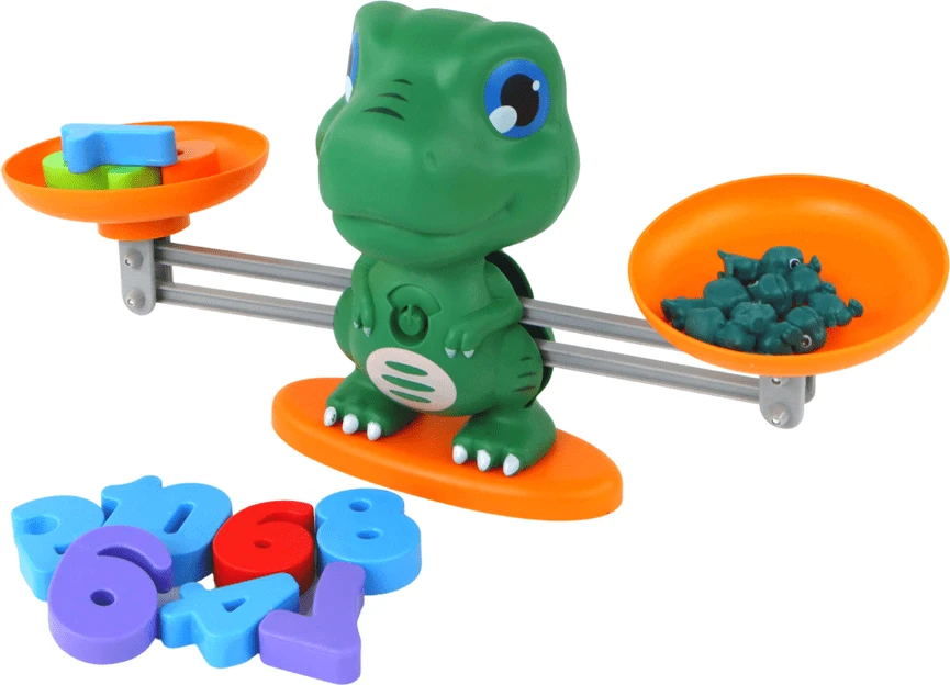 Lean Toys Matematinis Žaidimas Dinozauras su Svarstyklėmis