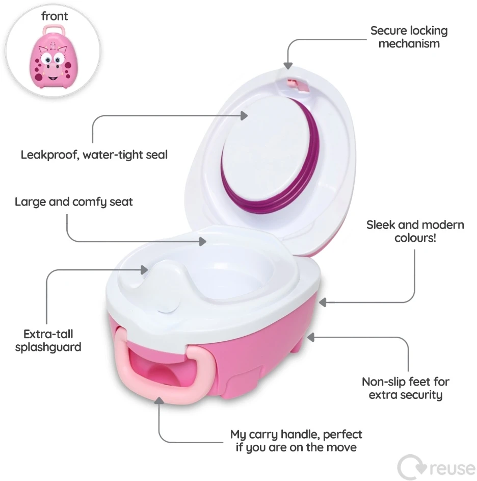 My Carry Potty Mokomasis nešiojamas naktipuodis, Rožinis drakonas