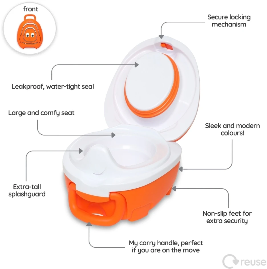 Mokomasis nešiojamas naktipuodis My Carry Potty, žuvelė, oranžinės spalvos