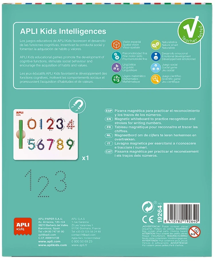 Mokomoji magnetinė lenta 123 SKAIČIAI - Apli Kids