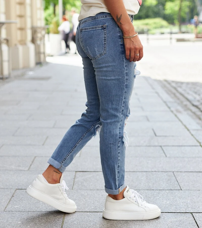 Mom fit“ džinsai su Forconese“ įplėšomis