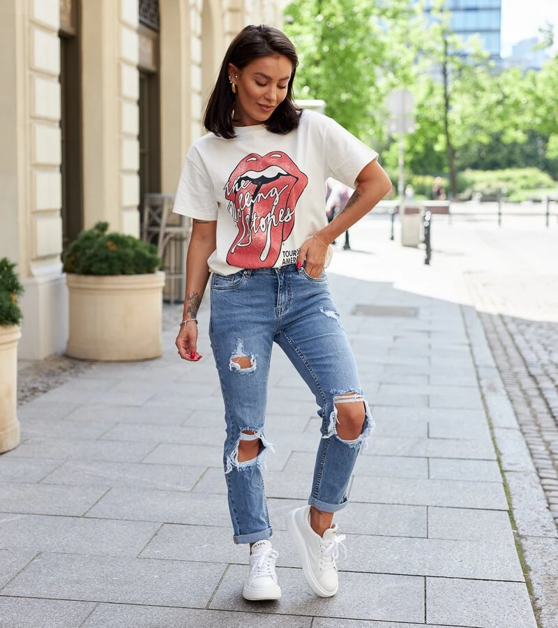 Mom fit“ džinsai su Forconese“ įplėšomis
