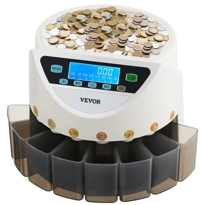 VEVOR Euro monetų rūšiuoklė su LCD ekranu