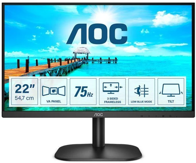 Ausinės MONITORIUS AOC LED 21.5" 22B2H/EU