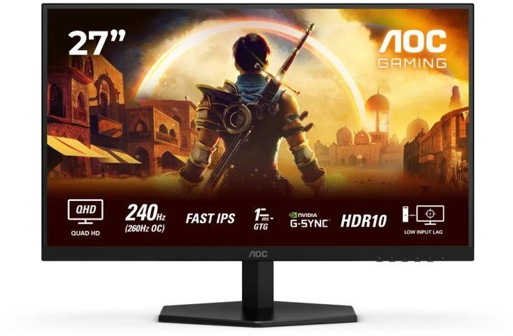 Monitorius AOC Q27G42ZE 27" IPS QHD 16:9 260 Hz 1 ms 2560 x 1440 pikselių 300 cd/m2, 1 HDMI prievadas, juodas