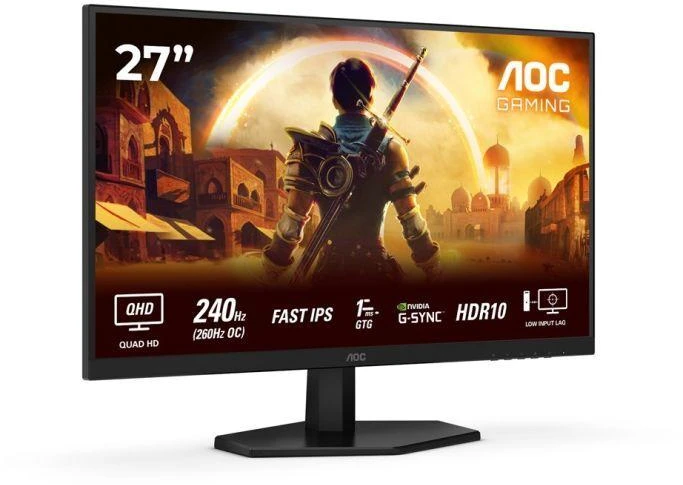 Monitorius AOC Q27G42ZE 27" IPS QHD 16:9 260 Hz 1 ms 2560 x 1440 pikselių 300 cd/m2, 1 HDMI prievadas, juodas