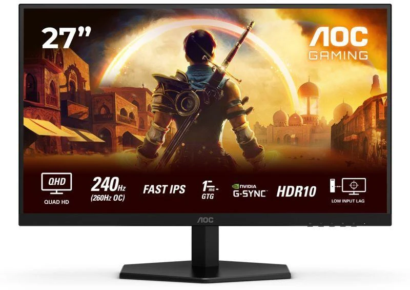 Monitorius AOC Q27G42ZE 27" IPS QHD 16:9 260 Hz 1 ms 2560 x 1440 pikselių 300 cd/m2, 1 HDMI prievadas, juodas
