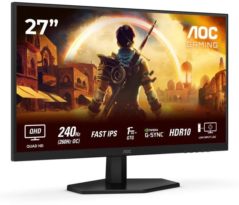 Monitorius AOC Q27G42ZE 27" IPS QHD 16:9 260 Hz 1 ms 2560 x 1440 pikselių 300 cd/m2, 1 HDMI prievadas, juodas