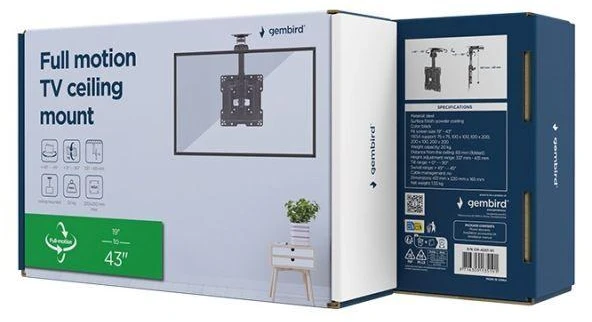 Gembird CM-43ST-01 televizoriaus lubinis laikiklis, 19" - 43", juodas