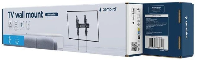 Gembird WM-65T-PRO-01 televizoriaus sieninis laikiklis, PRO serijos (pakreipiamas), 32”-65”, juodas