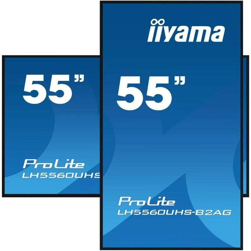 Monitorius „iiyama 55“ 3840 x 2160, UHD VA panelė, 25 % migla, 500 cd/m², kraštovaizdžio ir portreto režimas, 24/7
