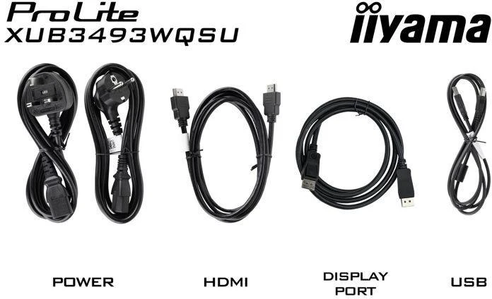 iiyama XUB3493WQSU-B6 34" UltraWide IPS panelė 3440x1440 120Hz 21:9 400cd/m² 1000:1 1ms
