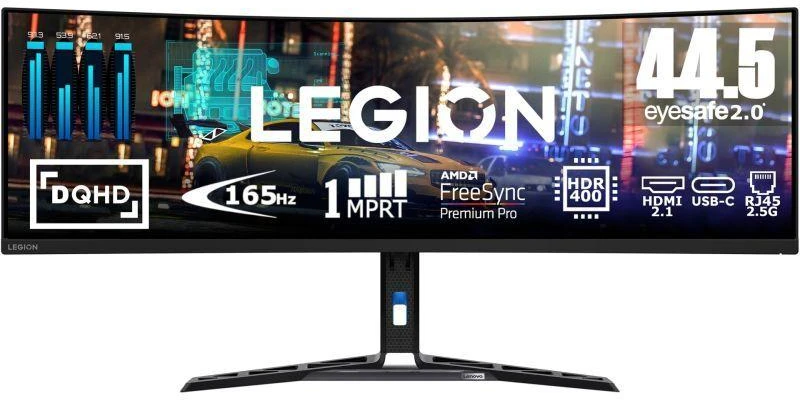 Monitorius Lenovo Legion R45w-30 44,5" 165 Hz 450 nitų AG 2x HDMI, DP, USB-C, RJ45 Juodas
