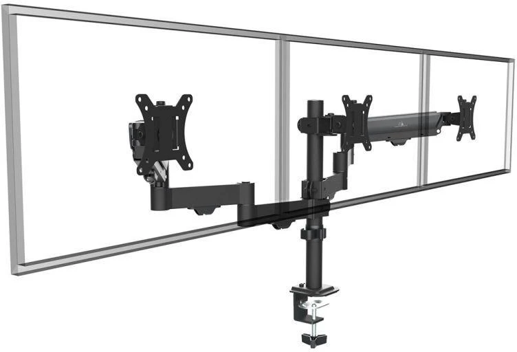 Laikiklis Maclean 3 monitorius mount, gas spring, 17"-27", 2-8kg, juodas, MC-137