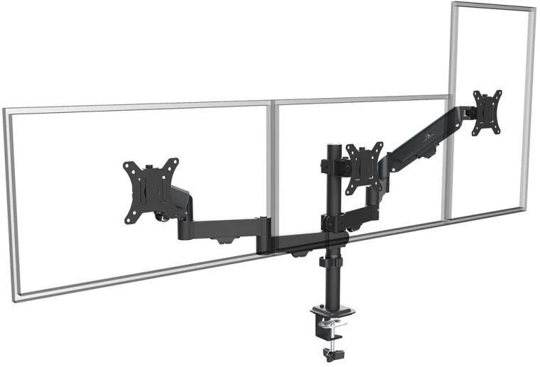 Laikiklis Maclean 3 monitorius mount, gas spring, 17"-27", 2-8kg, juodas, MC-137